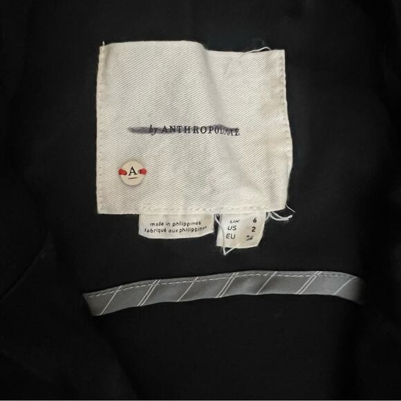 Anthropologie Women’s Blazer Black Satin Sleeveless Shorts Romper Size 2 - Picture 5 of 16